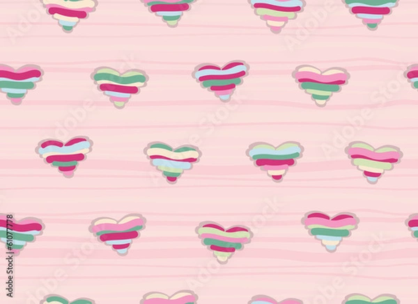 Fototapeta Vector seamless hearts pattern.