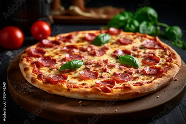 Fototapeta 美味しそうなピザ　ジェネレーティブAI