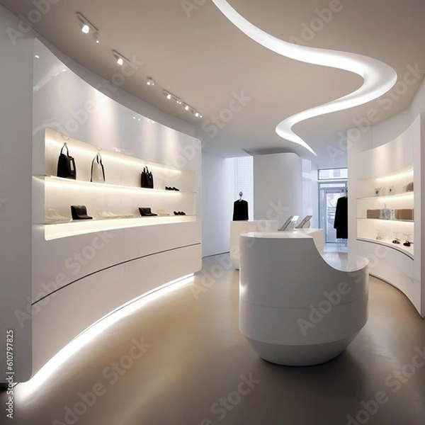 Obraz White clean retail store layout, well let