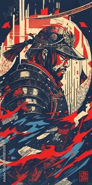 Obraz An ancient samurai general, generative AI