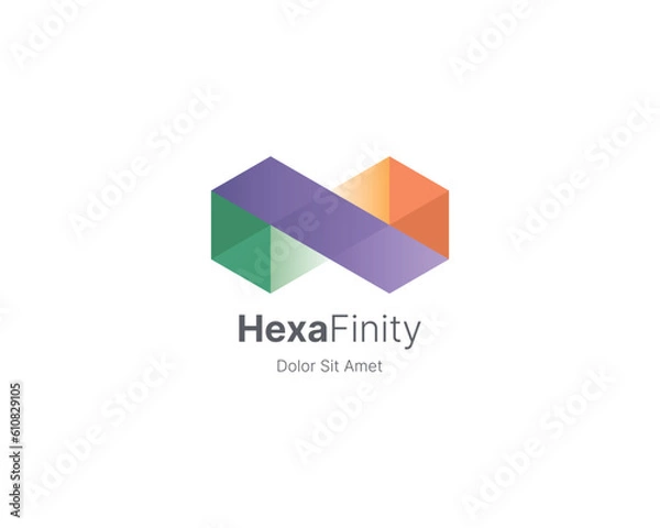 Fototapeta Hexagon infinity colorful gradient logo