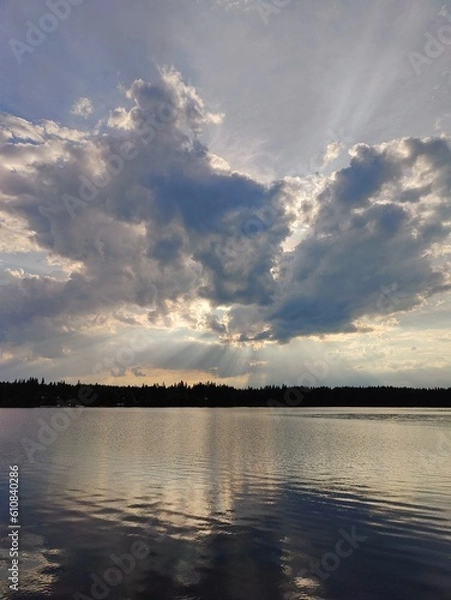 Obraz sunset over the river