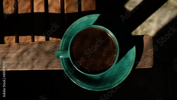 Obraz a cup of coffee in the morning good light sun and beautiful shadow