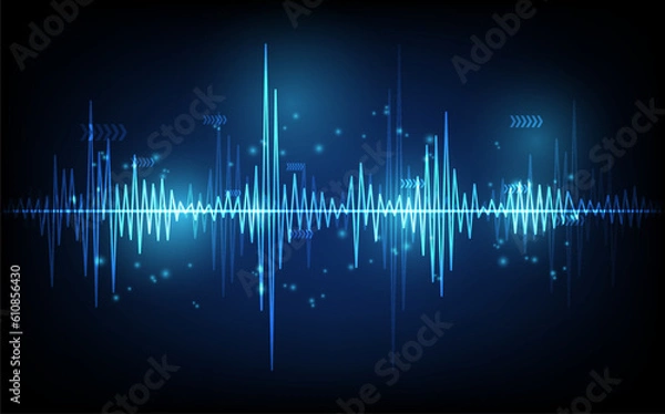 Fototapeta Sound wave rhythm background, technology concept, futuristic digital innovation background vector illustration