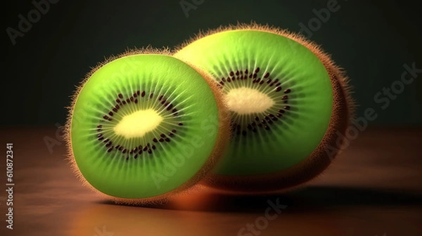 Fototapeta slices of kiwi fruit. Generative Ai