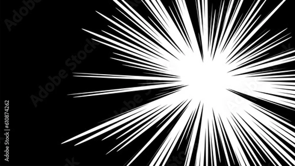 Fototapeta マンガ風シンプルモノクロ集中線背景