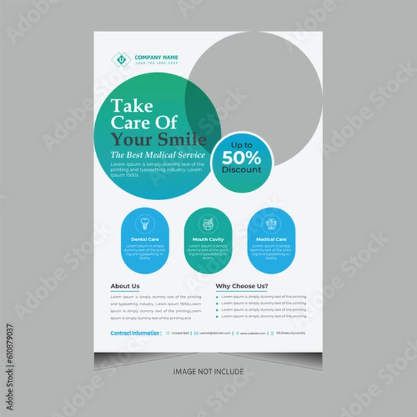 Obraz Minimalistic and Clean Medical flyer design template