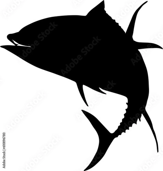 Obraz silhouette of a tuna fish vector