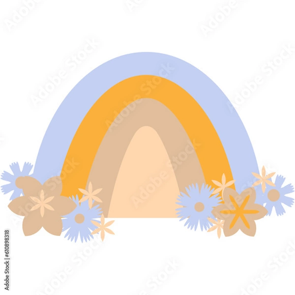 Obraz rainbow simple flat element vector illustration retro aesthetic