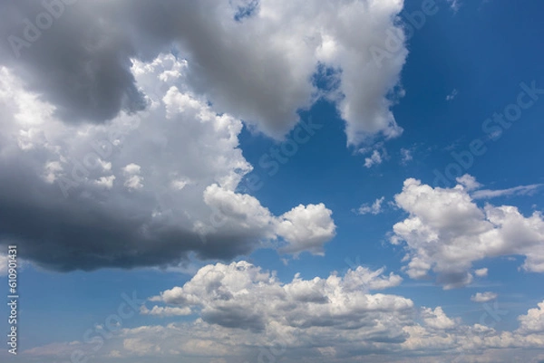 Fototapeta Blue sky with clouds background overlay. Ideal for sky replacement	
