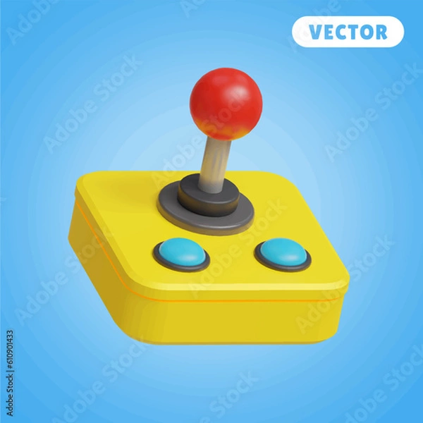 Obraz miniconsole 3D vector icon set, on a blue background