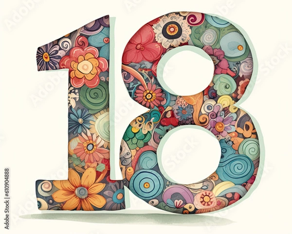 Fototapeta Number 18 Celebration - Versatile Illustrations for Different Events