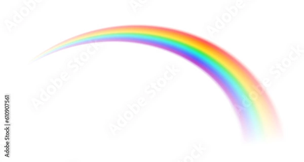 Fototapeta Translucent blurred rainbow arc perspective isolated PNG