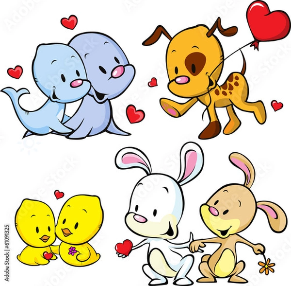 Fototapeta animals celebrate Valentine's Day
