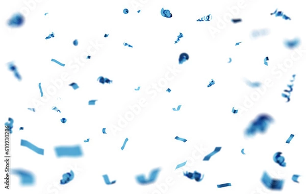 Obraz Anniversary celebration blue confetti with glitter particle.