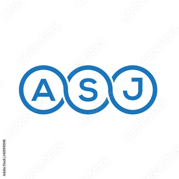 Fototapeta ASJ letter logo design on white background. ASJ creative initials letter logo concept. ASJ letter design.
