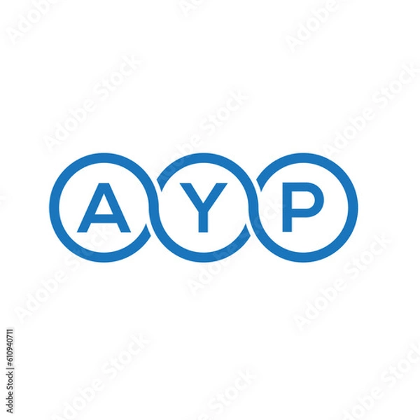 Fototapeta AYP letter logo design on white background. AYP creative initials letter logo concept. AYP letter design.
