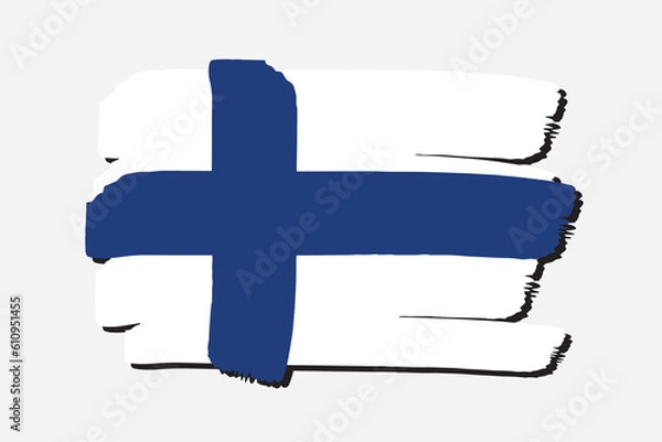 Obraz Finland Flag with colored hand drawn lines in Vector Format
