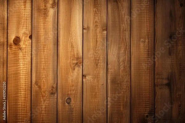 Fototapeta Medium brown wood texture background. Generative AI