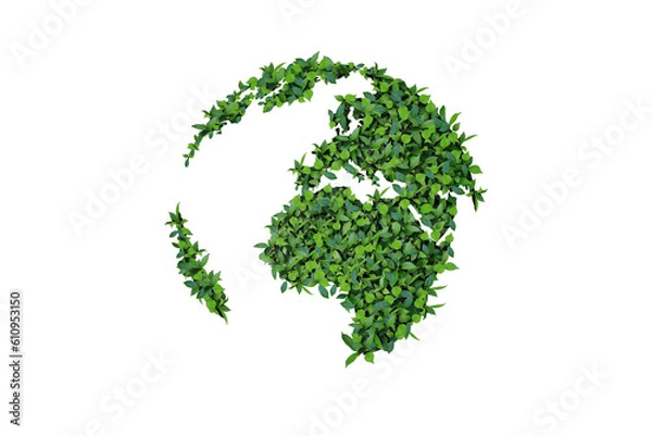 Fototapeta Double exposure world tree environmental concept Isolated on clean background	
