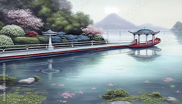 Fototapeta Generative AI japanese garden