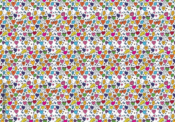 Fototapeta Hearts Patterns, Love, Rainbow Colors, generative ai