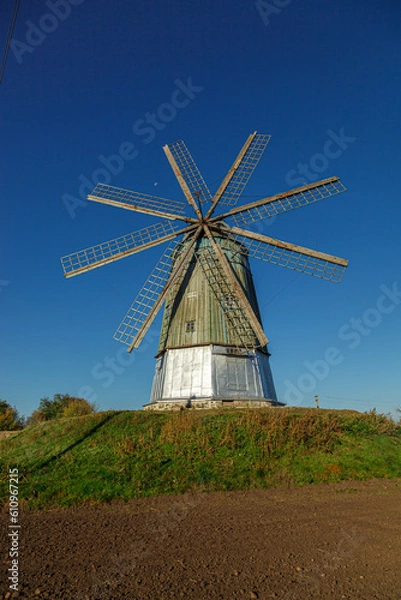 Obraz windmill dutch type against blue sky