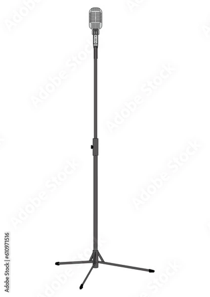 Obraz ガイコツスタンドマイクのかっこいいイラスト