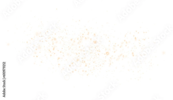 Fototapeta Golden glitter wave abstract illustration. Golden stars dust trail sparkling particles isolated on transparent background. Magic concept. PNG.