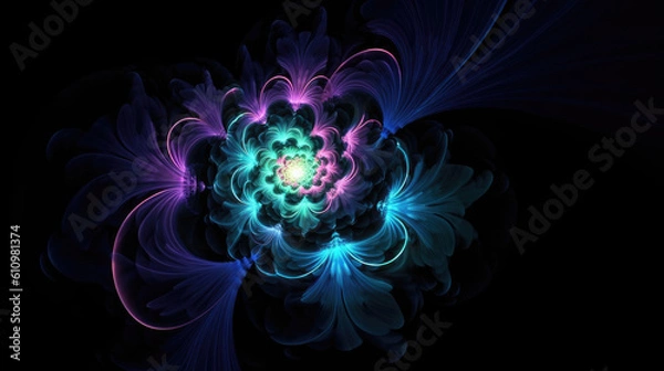 Fototapeta abstract fractal background sacred geometry cosmic cosmos - by generative ai