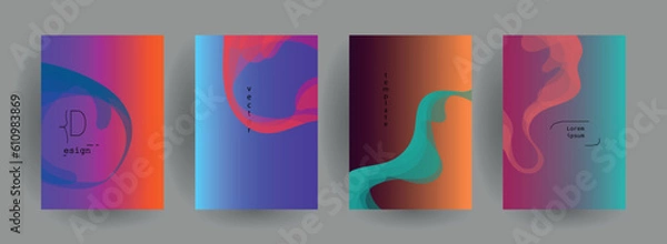 Obraz Abstract gradient vector background for business brochure cover design	
