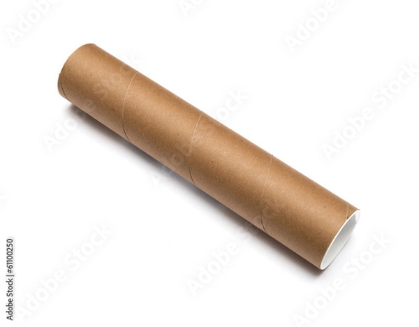 Obraz Cardboard tube isolated on white background