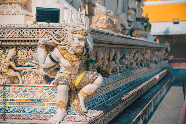 Obraz The Architecture Of  Wat Pariwas,,Beautiful Temple In Bangkok Or,Temple In Thailand.