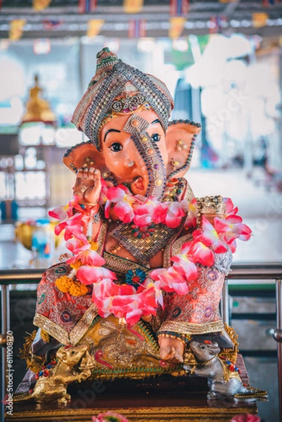 Obraz Ganesh in Thailand, decorated with crystal, beautiful Ganesh.