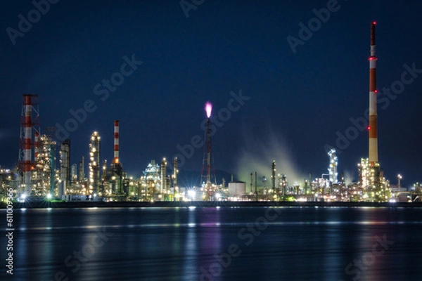 Fototapeta 大在、工場夜景