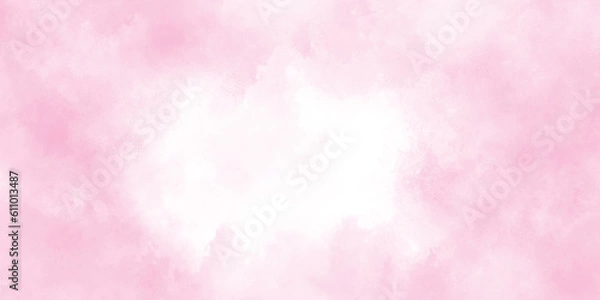 Fototapeta Abstract brush painted sky fantasy pastel pink watercolor background, Decorative soft pink paper texture, Acrylic shiny pink flowing ink grunge texture, soft pink splash abstract pink background.