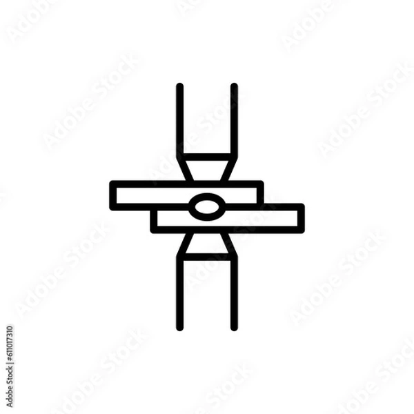 Obraz Welding seam icon. Welding of metals by resistance spot welding. Heating metal with electric current.