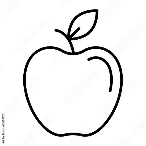 Obraz Apple Thin Line Icon