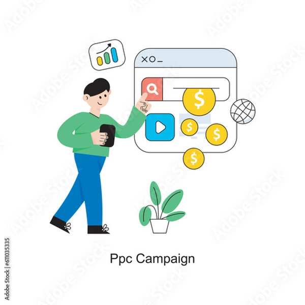 Fototapeta Ppc Campaign  Flat Style Design Vector illustration. Stock illustration