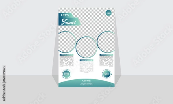 Fototapeta Modern Corporate and Creative Flyer Design Template Vertical Name Flyer Simple and Clean Green and Black white Business Flyer Vector Illustration Colorful Gradient Flyer Design Brochure Design Banner