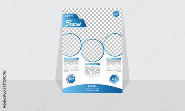 Fototapeta Modern Corporate and Creative Flyer Design Template Vertical Name Flyer Simple and Clean Blue and Black white Business Flyer Vector Illustration Colorful Gradient Flyer Design Brochure Design Banner