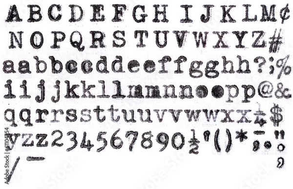 Obraz American MiseWriter appphabet na białym