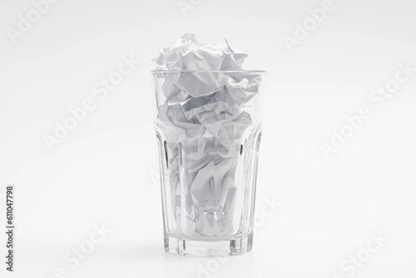 Obraz Glas mit zerknülltem Papier