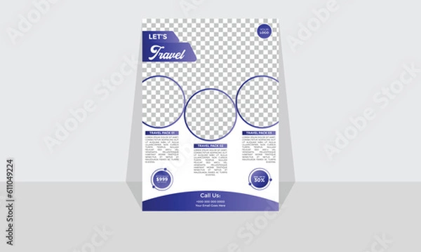 Fototapeta Modern Corporate and Creative Flyer Design Template Vertical Name Flyer Simple and Clean  violet and Black white Business Flyer Vector Illustration Colorful Gradient  Design Brochure Design Banner