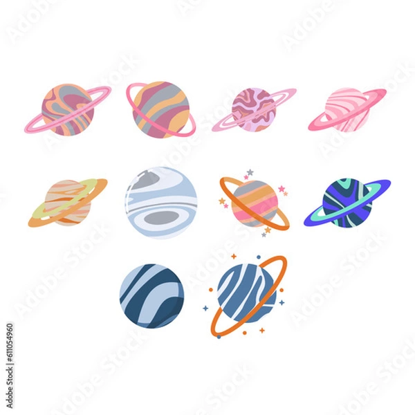 Fototapeta Flat Planet Illustration