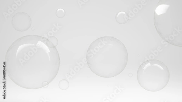 Obraz Transparent 3D Soap Bubbles: Modern and Minimalist Design Background for UX Design and Creative Presentations