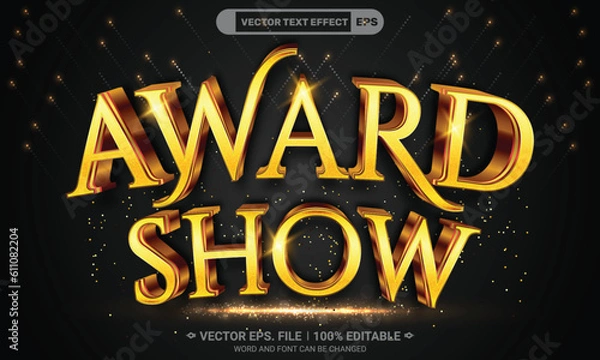 Fototapeta Award show 3d style editable text effect