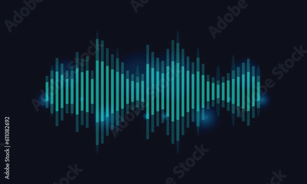 Fototapeta Hud sound wave music audio interface isolated
