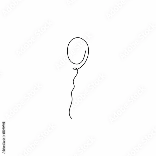 Fototapeta fun with thin line balloon icon. concept of festival, wedding greeting card, summer items, celebrate, surprise. flat style trend modern logotype design illustration on white background