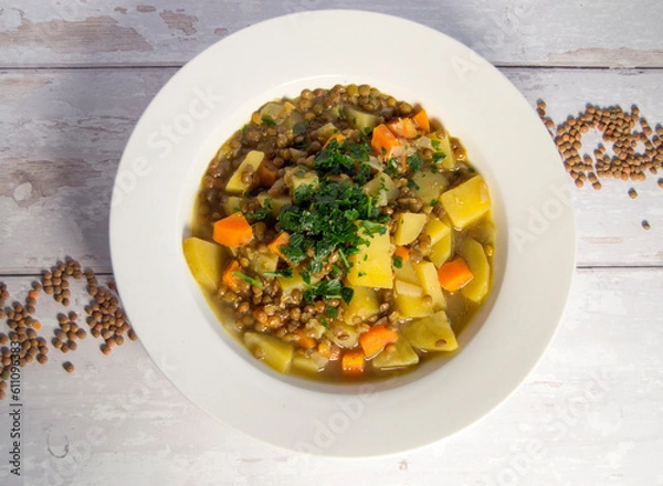 Obraz lentil stew with vegetables